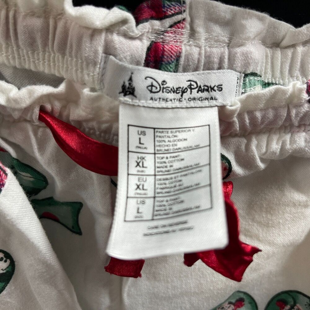 Disney Parks Christmas Holiday Mickey Mouse Bow Pajama Set US Size Large - Picture 4 of 5